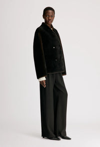 Catherine Reversible Shearling Jacket, Dark Brown