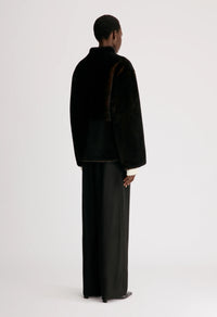Catherine Reversible Shearling Jacket, Dark Brown