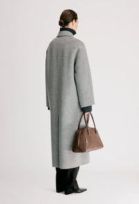 Irvin Cashmere Drape Coat, Grey Melange