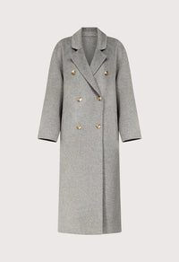 Irvin Cashmere Drape Coat, Grey Melange