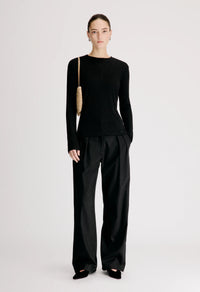 Ortigia Ribbed Long Sleeve T-Shirt, Black