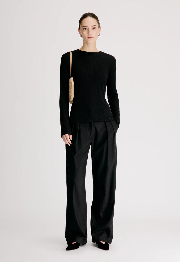 Ortigia Ribbed Long Sleeve T-Shirt, Black