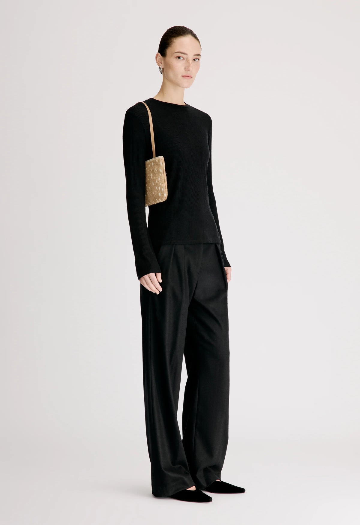 Ortigia Ribbed Long Sleeve T-Shirt, Black