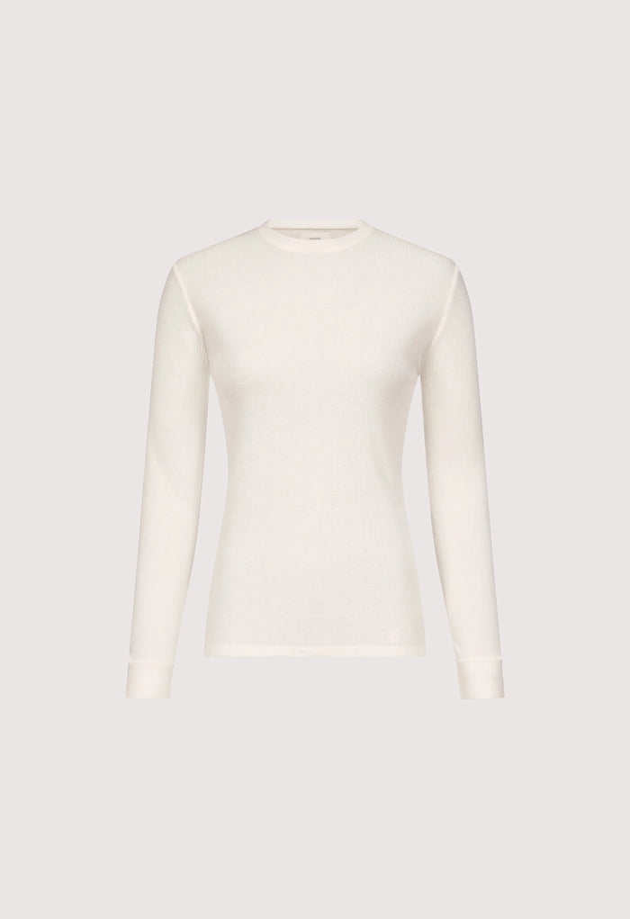 Ortigia Ribbed Long Sleeve T-Shirt, Ivory