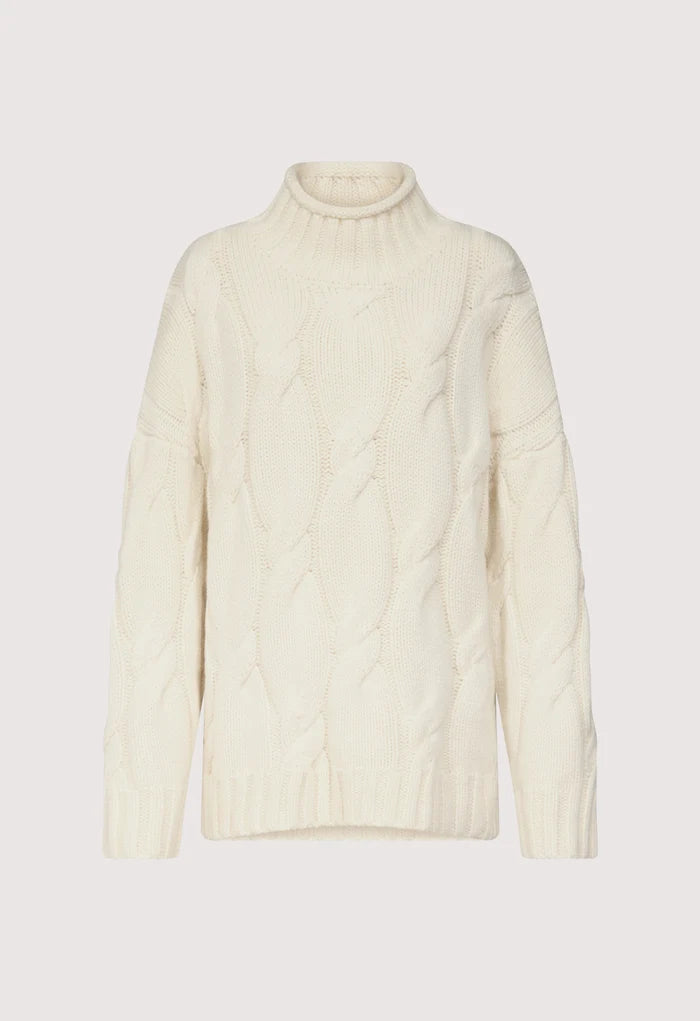 Wara Cashmere Cable Knit Sweater, Ivory