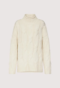 Wara Cashmere Cable Knit Sweater, Ivory