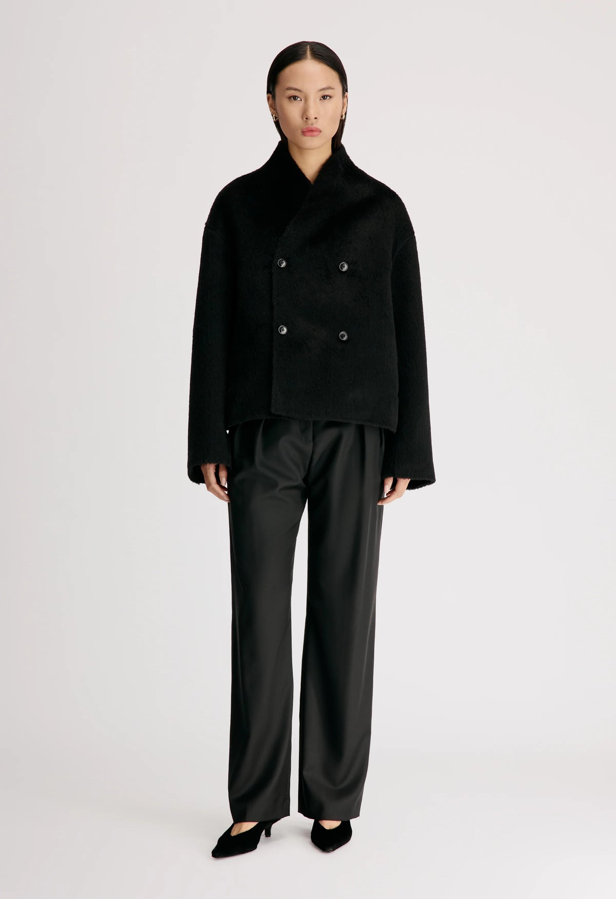 Wes Double Breasted Jacket, Black