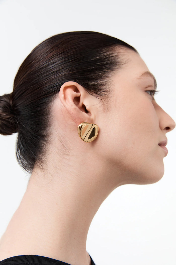 Carmen Dome Earrings, Gold