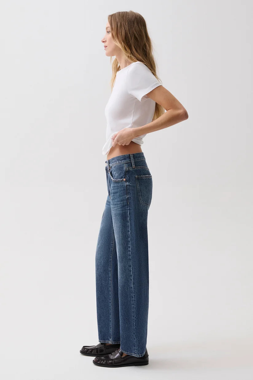Lexi Mid Rise Bowed Straight Leg Jean, Distance