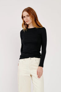 Quincy LS Fitted Tee, Black