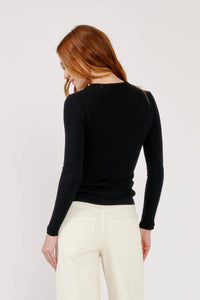 Quincy LS Fitted Tee, Black