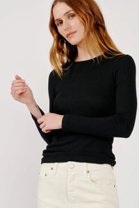 Quincy LS Fitted Tee, Black
