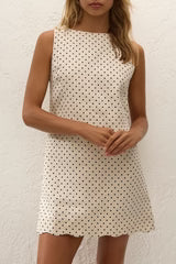 Iria Mini Dress, Polka Dot/Cream Black