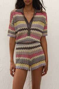 Raya Polo Top, Perla Stripe