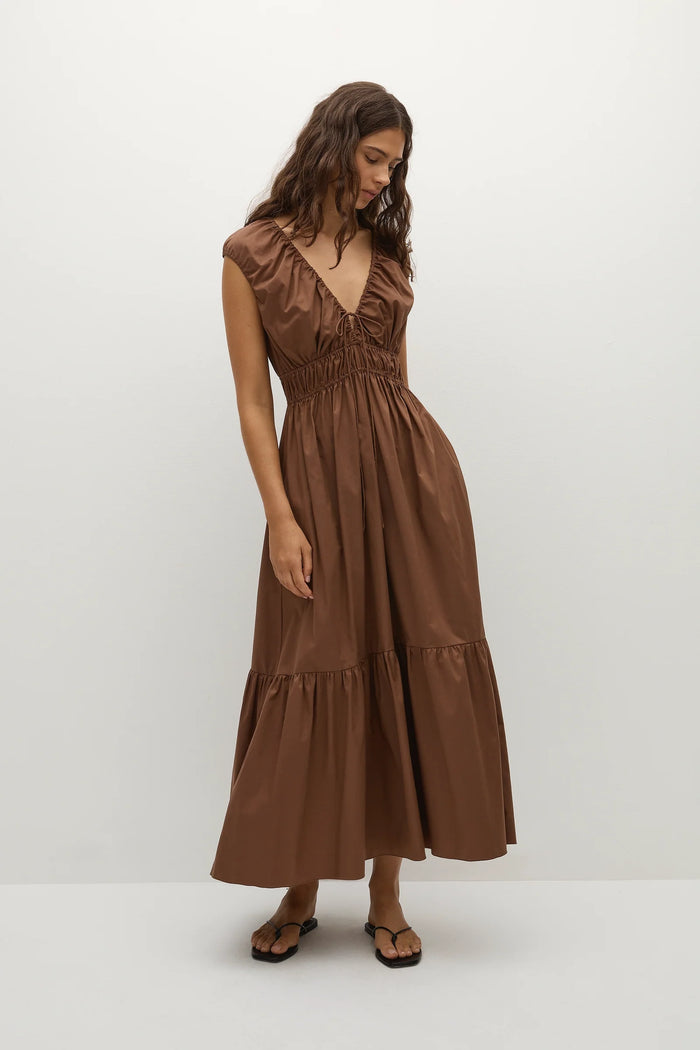 Hedda Maxi Dress, Chestnut Brown