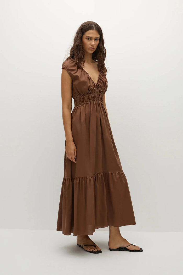 Hedda Maxi Dress, Chestnut Brown