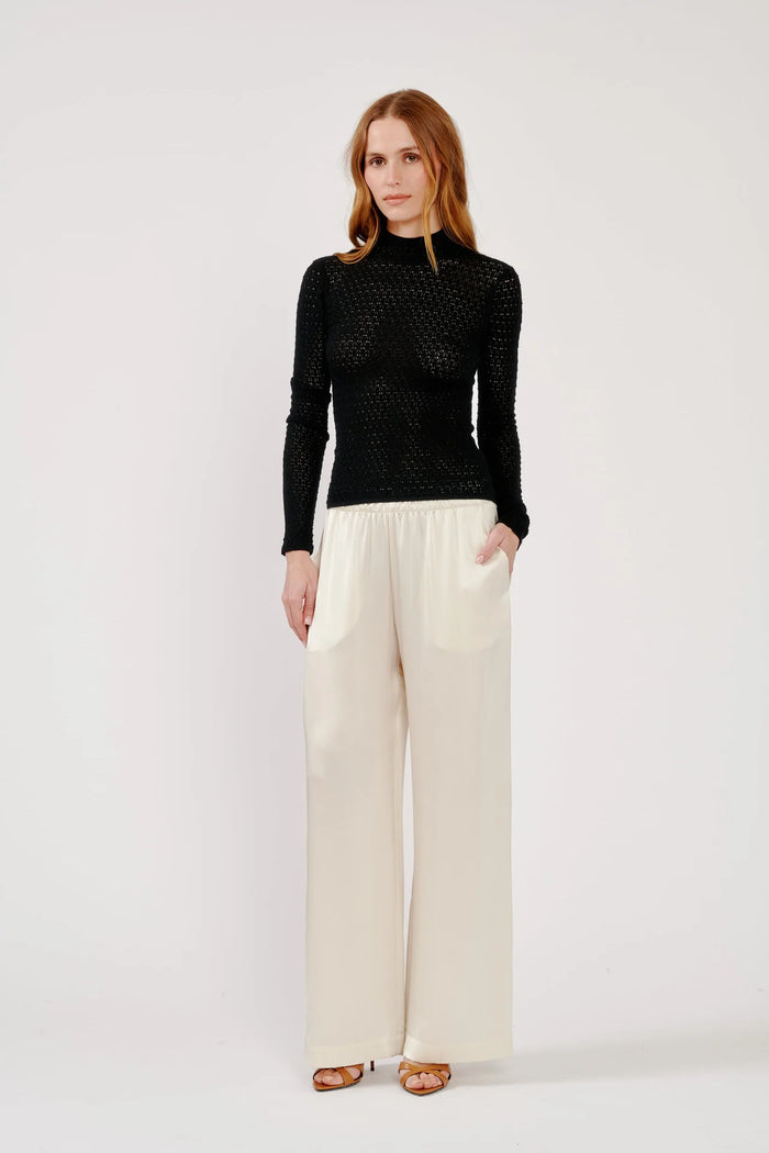 Marlo Fine Knit Top, Black