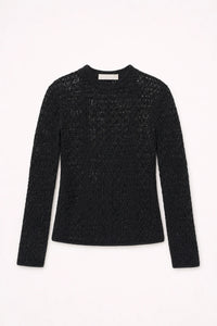 Marlo Fine Knit Top, Black