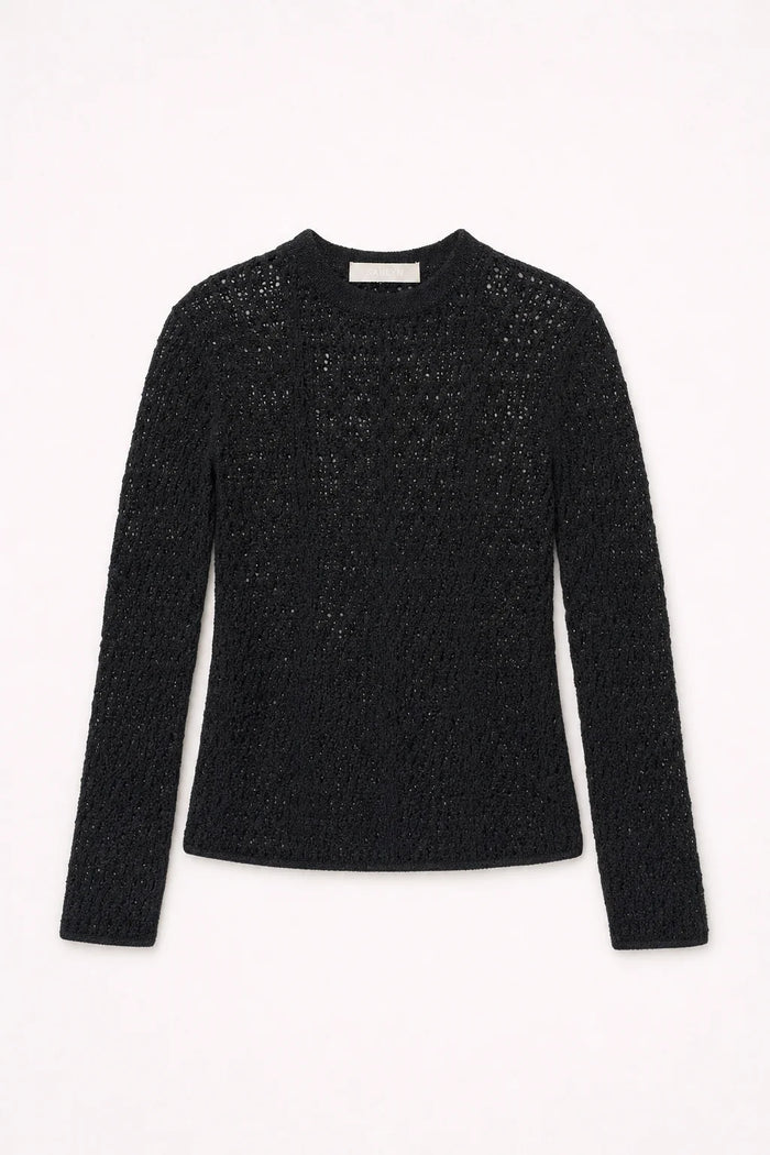 Marlo Fine Knit Top, Black