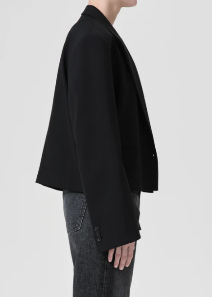 Callie Cropped Blazer, Black