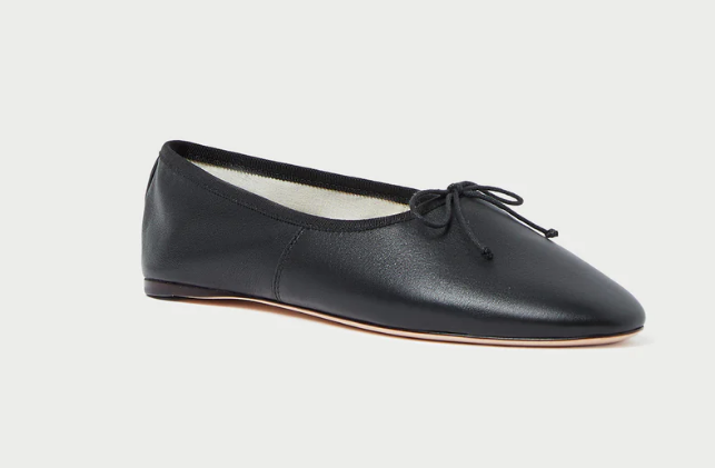 Landon Ballet Flat, Black Leather