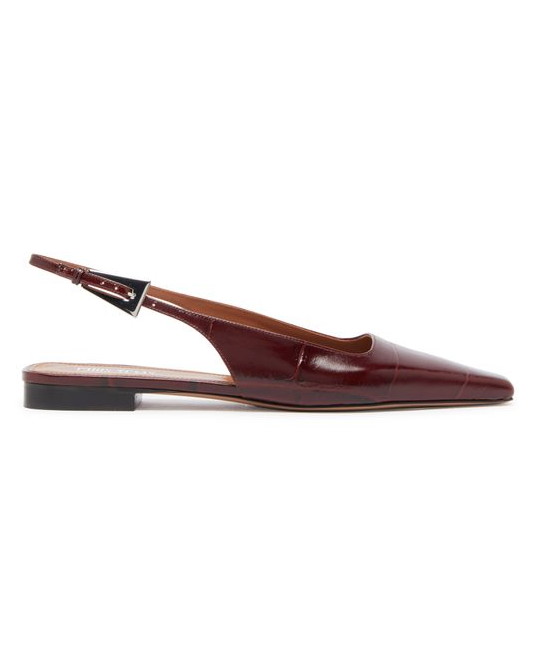 Bettina Flat Slingback 10, Rouge Noir