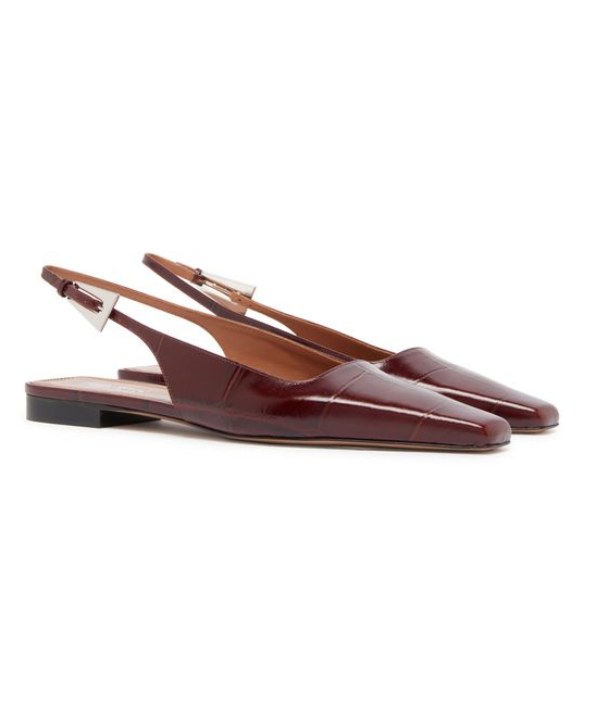 Bettina Flat Slingback 10, Rouge Noir