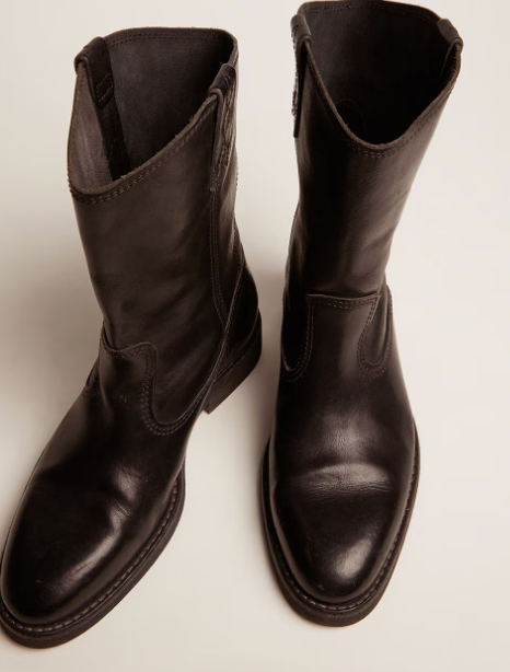 Biker Boots, Black Leather