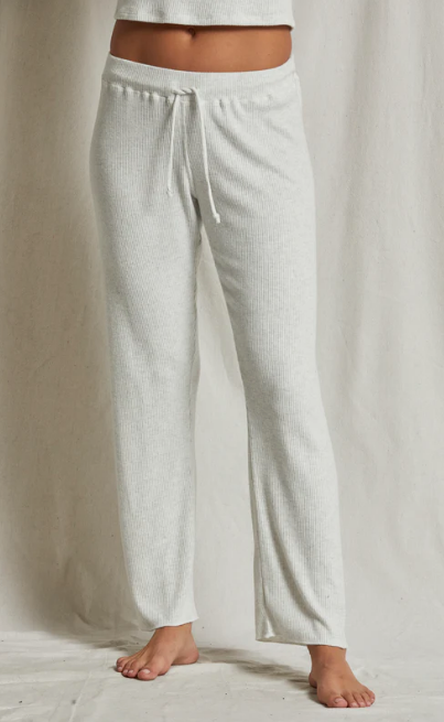 Leann Sweater Rib Pant, Heather Ash