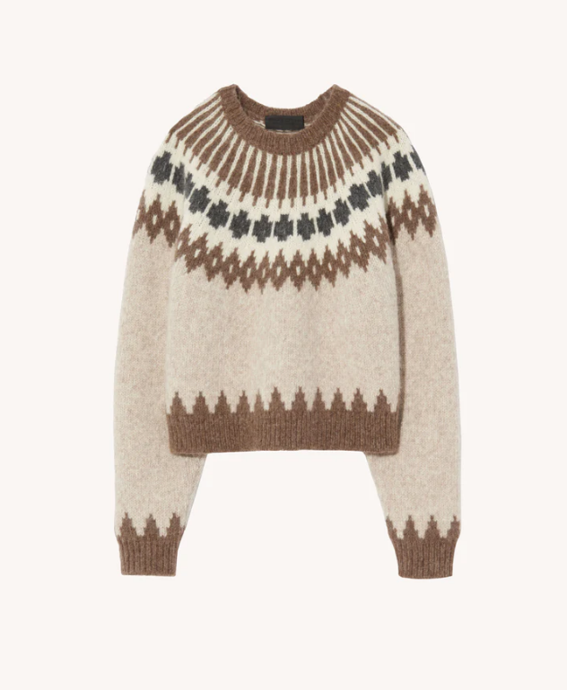 Alena Sweater, Oatmeal Fairisle