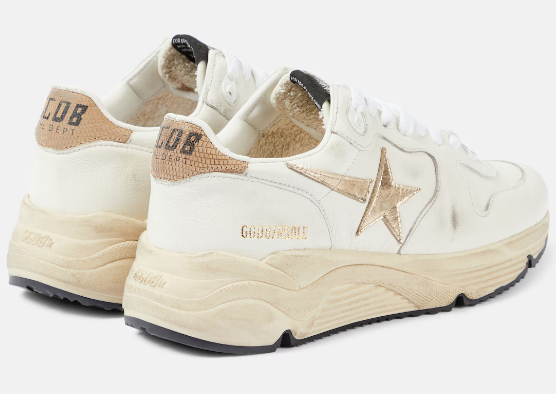 Running Sole, White/Gold/Beige