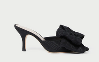 Margot Bow Mule, Black Moire