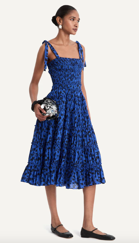 Galet Dress, Cobalt Ink Floral