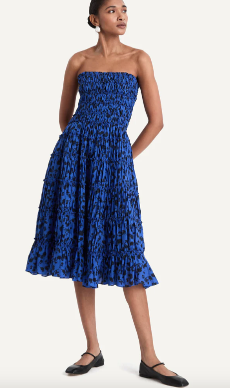 Galet Dress, Cobalt Ink Floral