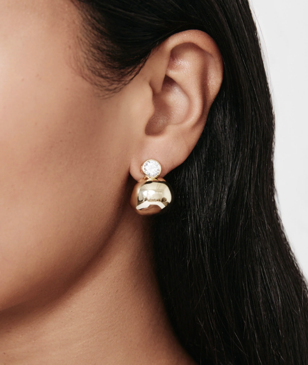 Bezel Gold Earring