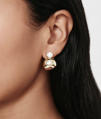 Bezel Gold Earring