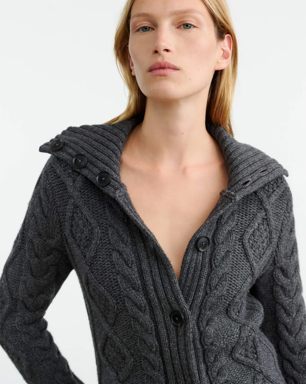 Allegra Cardigan, Dark Grey Melange