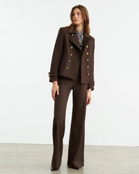 Ornella Cropped Peacoat, Cocoa