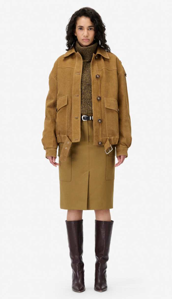 Barrie Suede Jacket, Camel