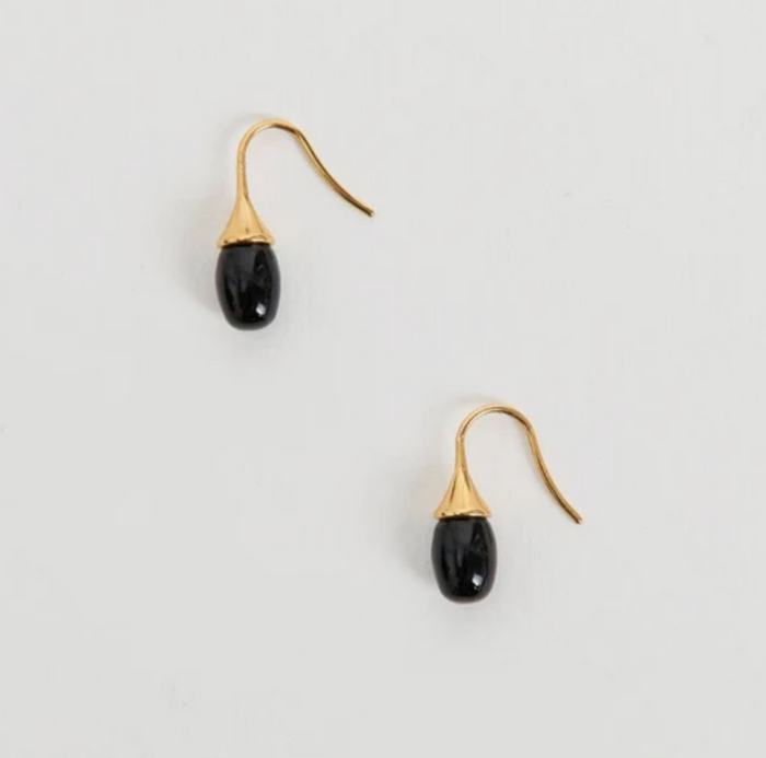 Odette Earring, Black/Gold