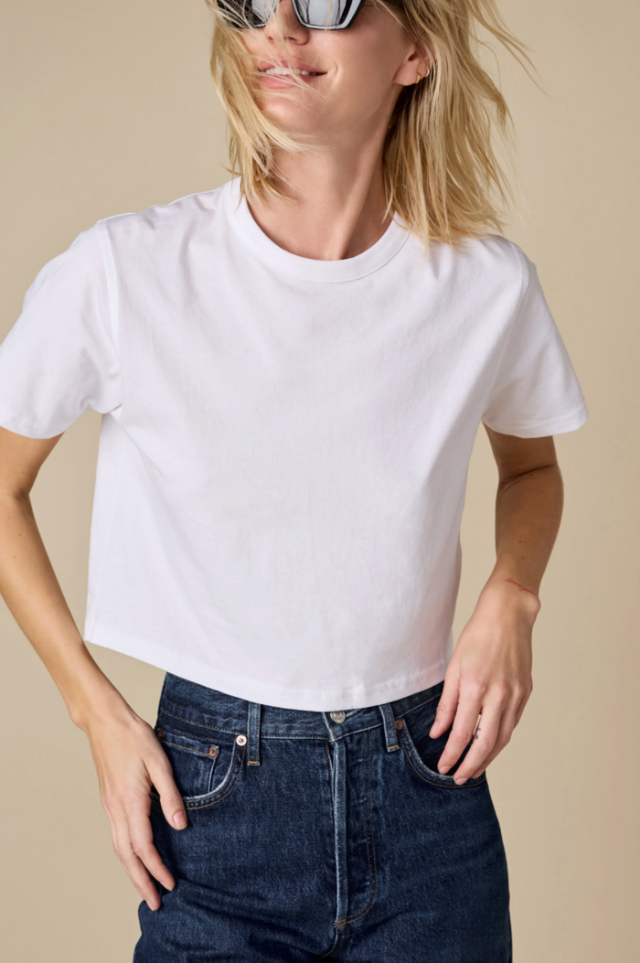 The Cropped Perfect Tee, White