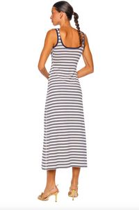 Becker Cotton Jersey Midi Dress, Midnight Stripe