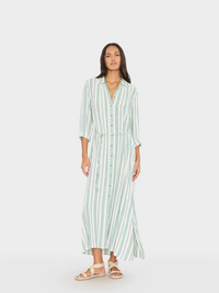 Bowen Dress, Blue Moss Stripe