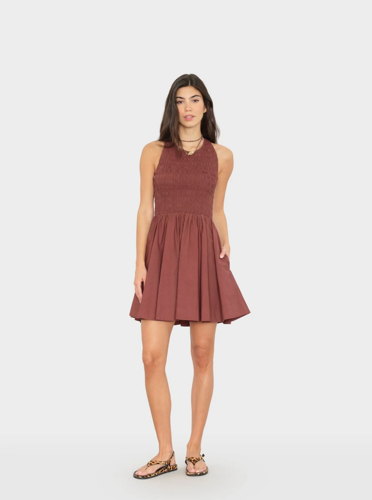 Florie Dress, Adobe Brown