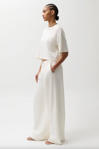Delphine Pleated Wide Leg, Off White