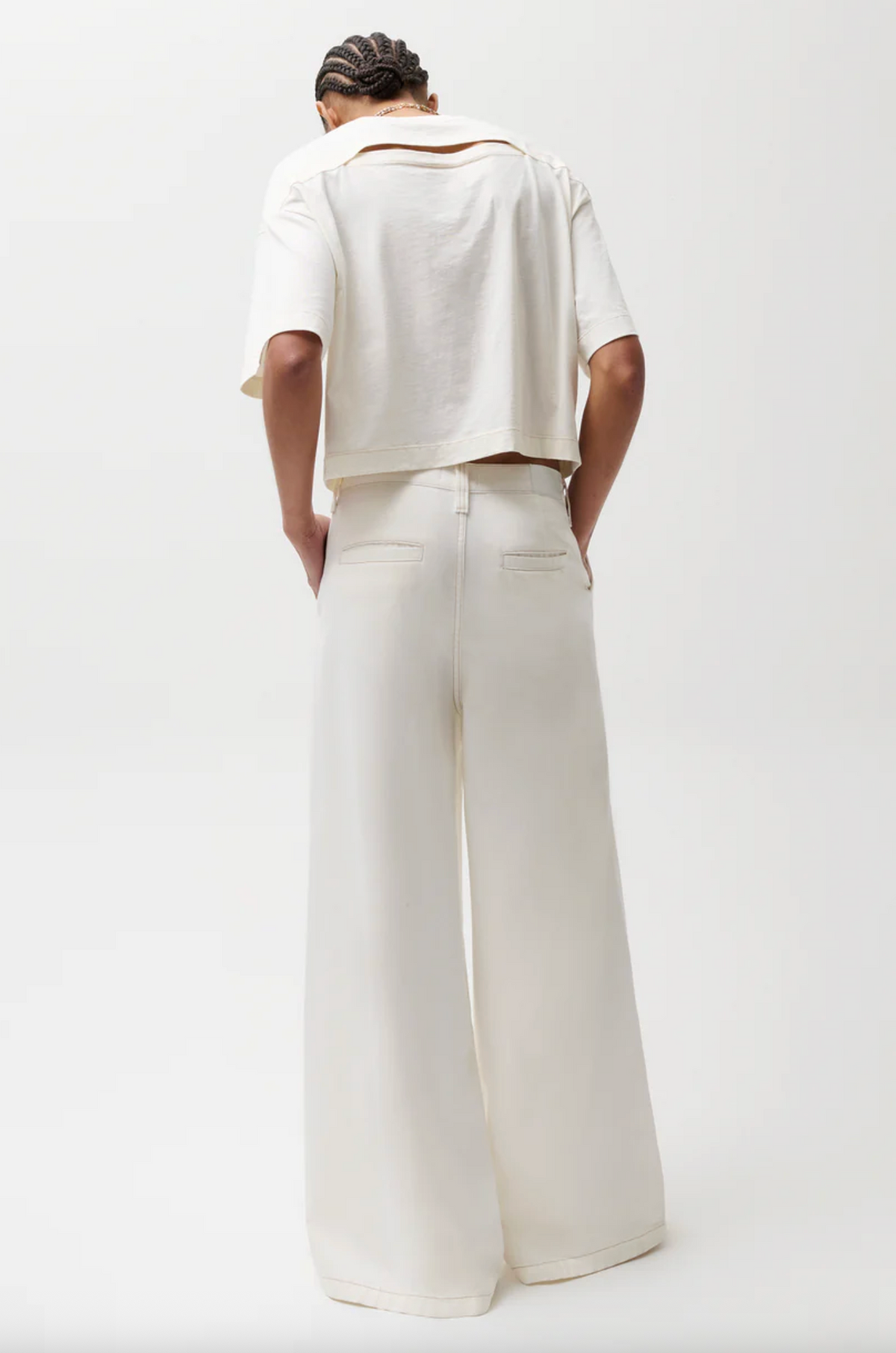 Delphine Pleated Wide Leg, Off White