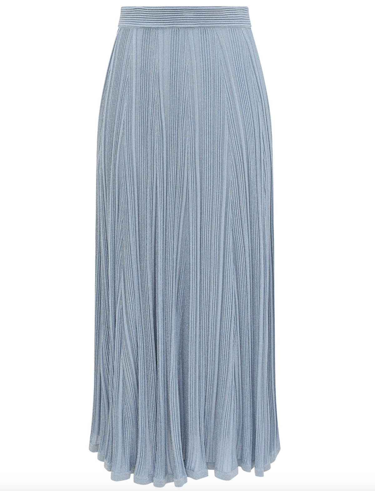 Aster Metallic Midi Skirt, Metallic Blue