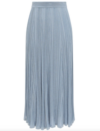 Aster Metallic Midi Skirt, Metallic Blue