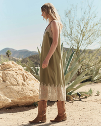 The Legacy Dress, Light Olive and Cream