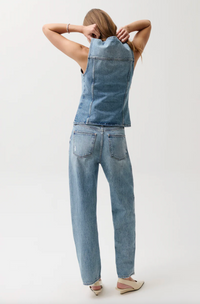 Wes High Rise Barrel Jean, Blue Cloud